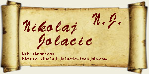 Nikolaj Jolačić vizit kartica